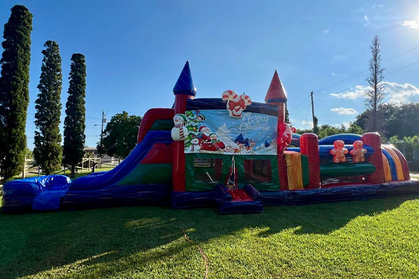 Framed tent with seating layout